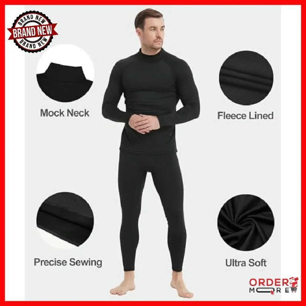 Men's Thermal Compression Mock Turtleneck Base Layer Long Sleeve Shirt
